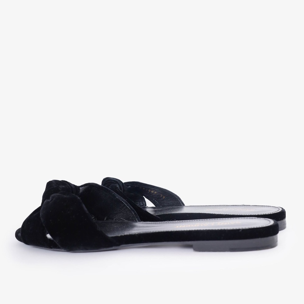 Saint Laurent Black Velvet Tribute Mules